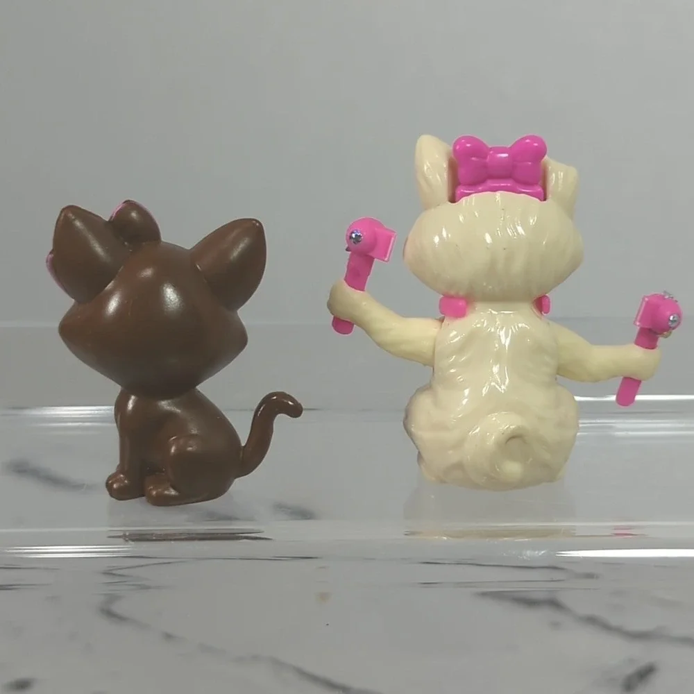 Barbie Pets Cats Lot of 2 Gymnastic Cat Missing Ribbons